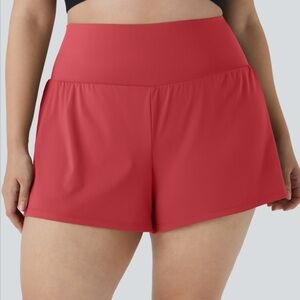 HALARA Women's Athletic Salsa Red Shorts 1x